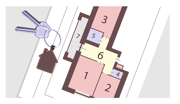 Las llaves de la casa se encuentran en el plano de la casa.