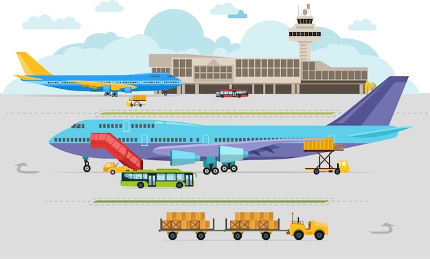 Llegadas al aeropuerto en el aeropuerto y salidas