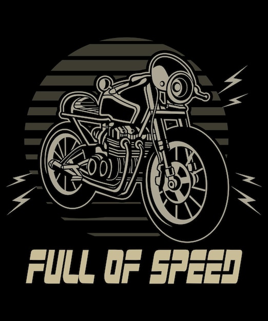 Lleno de velocidad ....... Diseño de camiseta de motocicleta