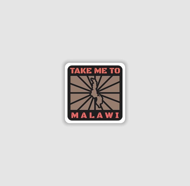 Llévame a Malawi pegatina con una silueta de campo perfecta para los amantes de los viajes y la aventura