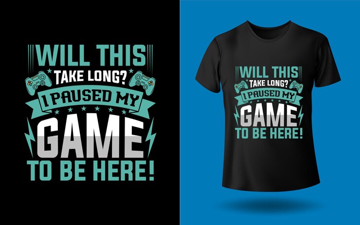 ¿Llevará mucho tiempo? Pausé mi juego para estar aquí. Plantilla de diseño de camiseta