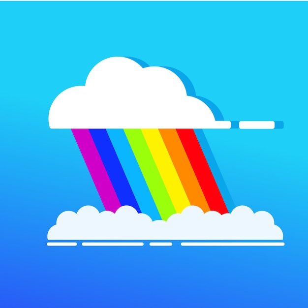 La lluvia del arco iris en las nubes