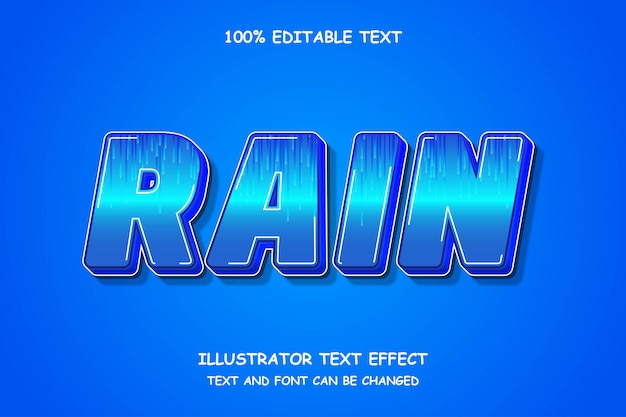 Lluvia, efecto de texto editable