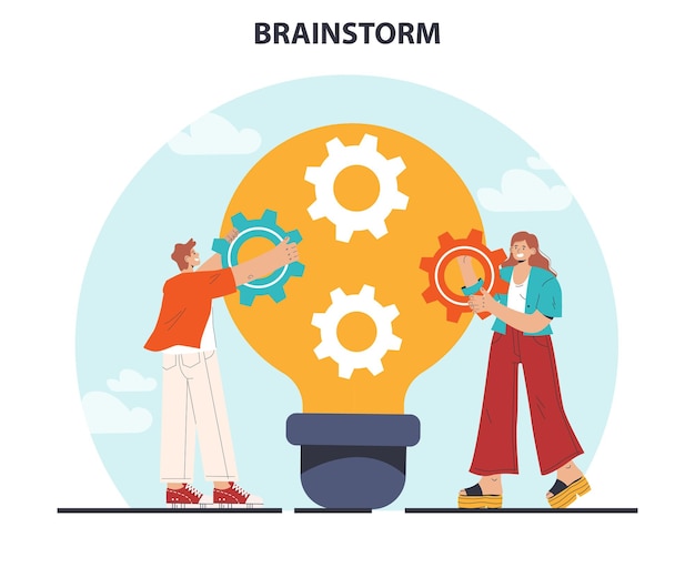Lluvia de ideas Nueva generación de ideas en la discusión del trabajo en equipo Carácter creativo
