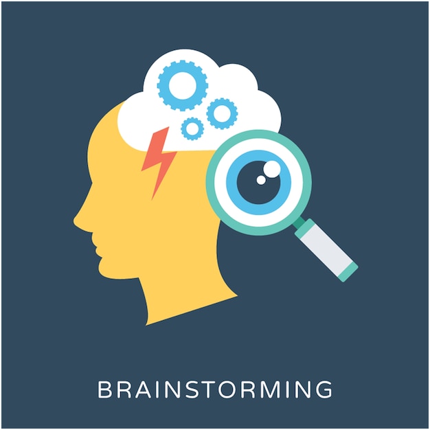 Lluvia de ideas plano Vector icono