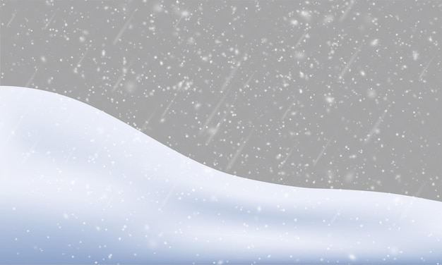 La lluvia y la nieve caen sobre un fondo transparente telón de fondo de invierno para Navidad