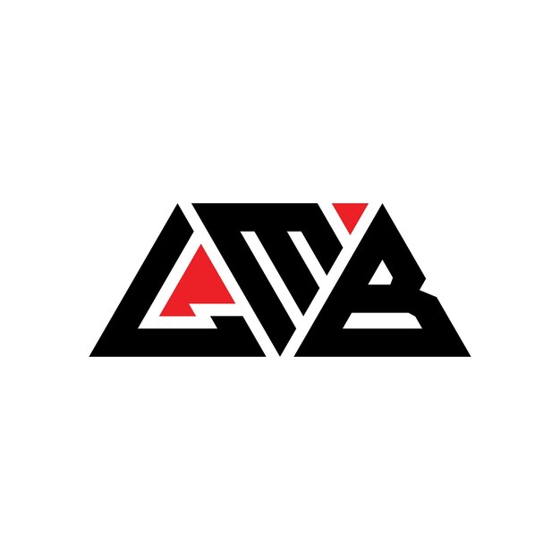 LMB: diseño de logotipo de letra triangular con forma de triángulo LMB: Diseño de logotipo triangular monograma LMB: plantilla de logotipo vectorial triangular LMB: Logos triangulares de color rojo LMB: Logotipo simple, elegante y lujoso LMB: