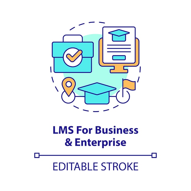 LMS para icono de concepto empresarial y empresarial