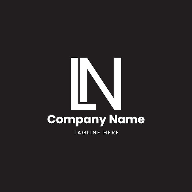 LN letra logotipo LN letra monograma LN iniciales letra