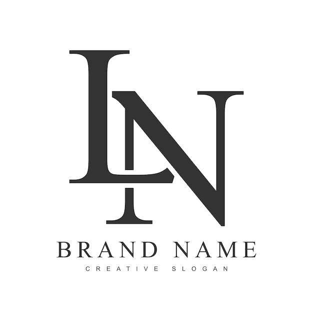 LN plantilla de logotipo de moda Letra inicial l y n estilo de fuente clásico Logotipo creativo para el nombre o la identidad de la empresa