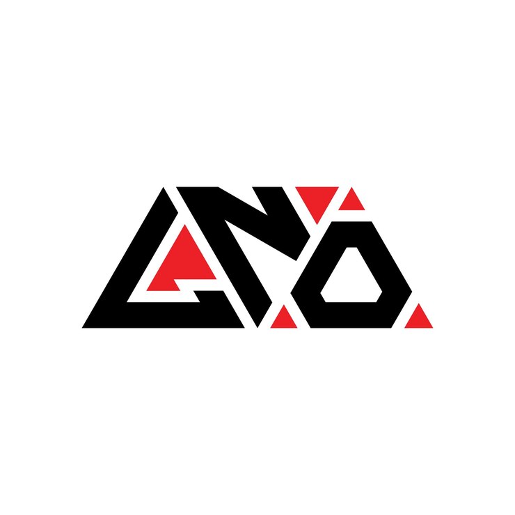 Vector lno triángulo diseño de la letra del logotipo con forma de triángulo lno diseño del logotipo del triángulo monograma lno modelo de logotipo vectorial triángulo con color rojo lno logotipo triangular sencillo elegante y lujoso lno