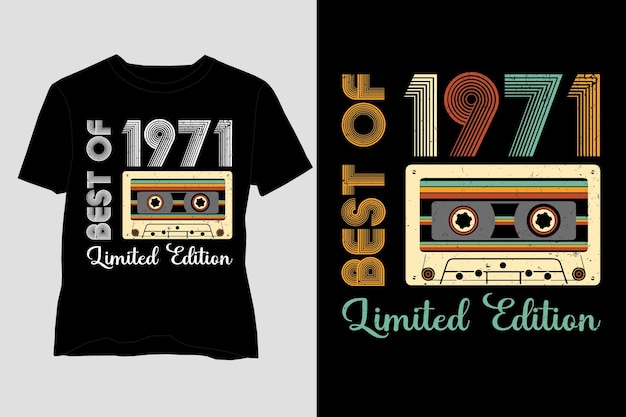 Vector lo mejor de 1971 diseño de camiseta de cumpleaños de edición limitada, diseño de camiseta de cumpleaños, camiseta de amante de cumpleaños