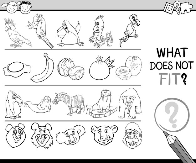 lo que no encaja juego de dibujos animados