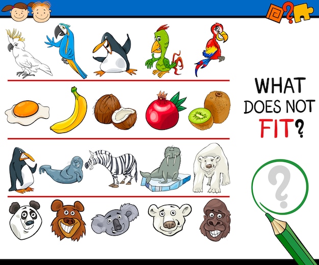 lo que no encaja juego de dibujos animados