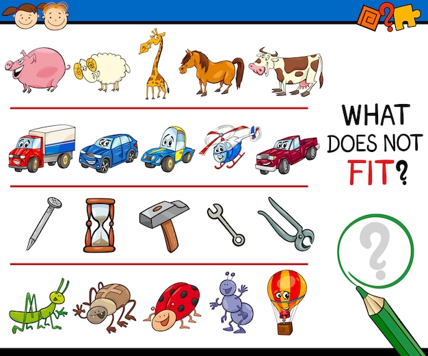 lo que no encaja juego de dibujos animados