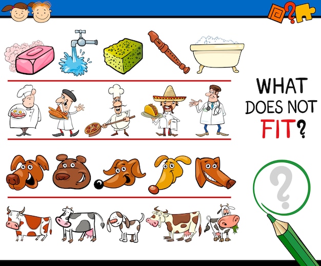 lo que no encaja juego de dibujos animados