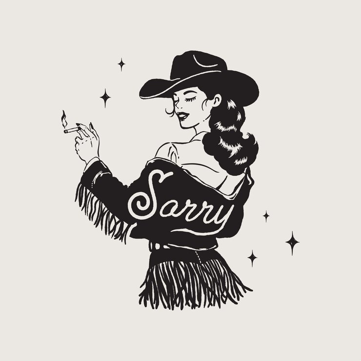 Vector lo siento, la actitud de la vaquera es retrográfica.