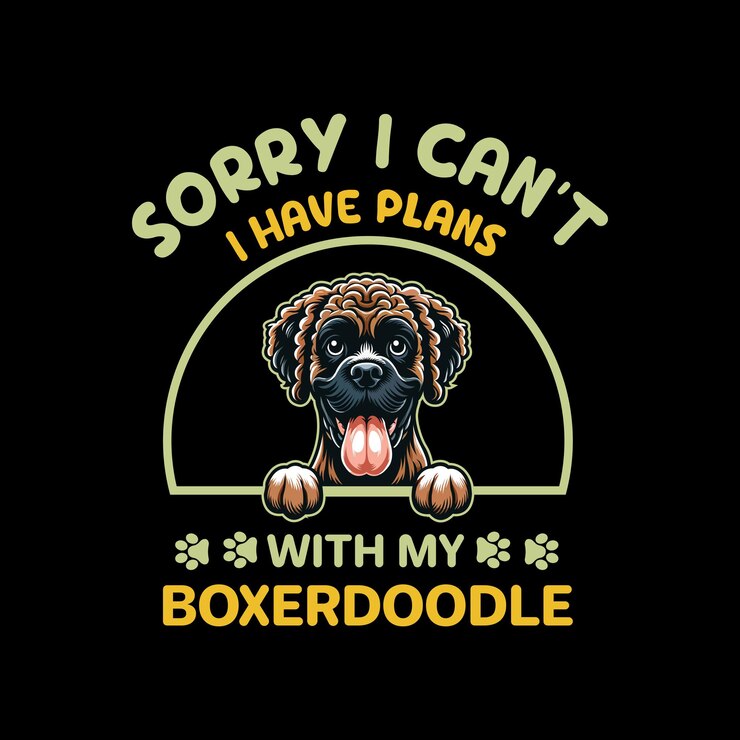 Vector lo siento, no puedo tener planes con mi perro boxerdoodle.