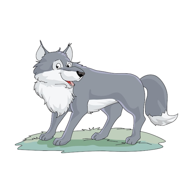 Lobo aislado sobre un fondo blanco