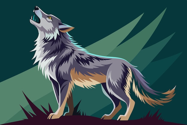un lobo aullando a la luna