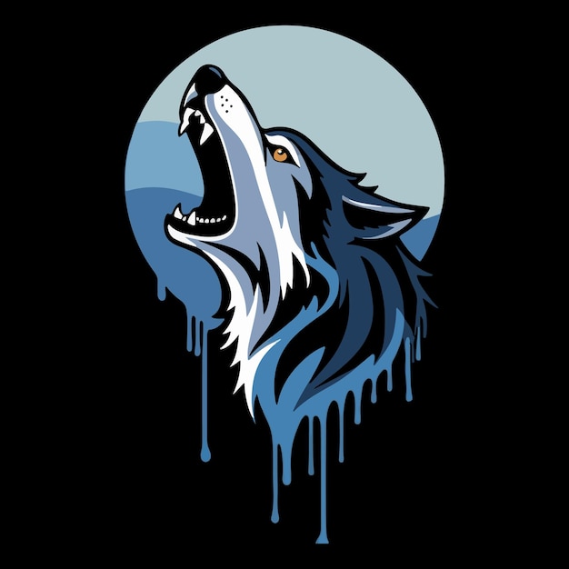 El lobo aullando a la luz de la luna