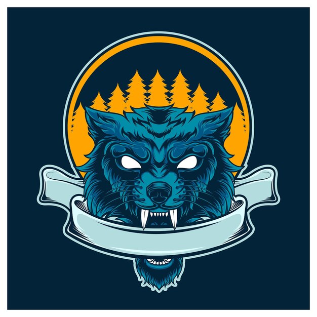 Vector lobo azul natural