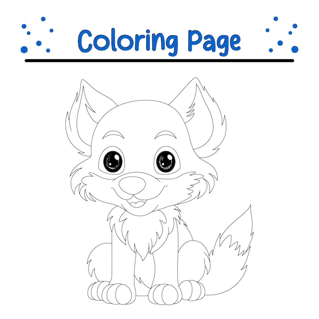 Lobo bebé lindo página de libro de colorear para niños