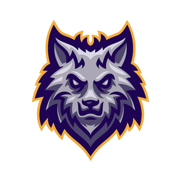 Vector lobo cabeza mascota vector logo