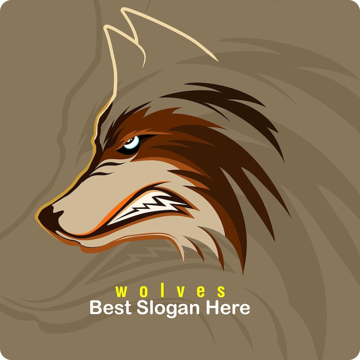 Vector lobo ilustración logo mascota juegos y deportes. lobos vector de ilustración moderna para logo e-sport.