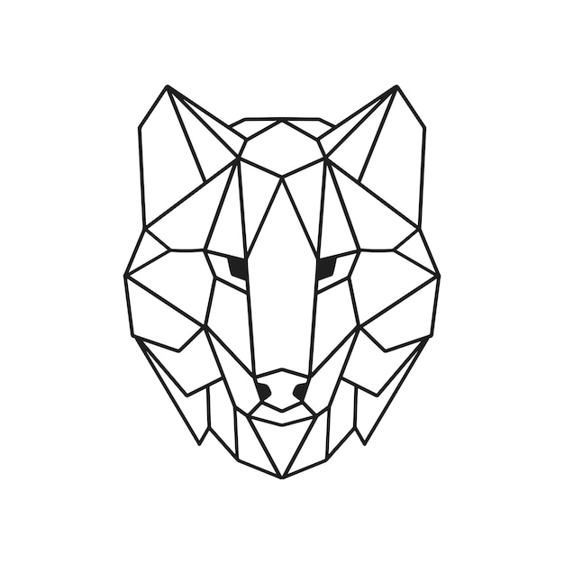 Vector lobo lowpoly ilustración