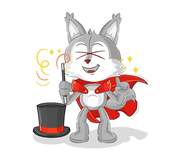 Lobo mago ilustración vector de caracteres