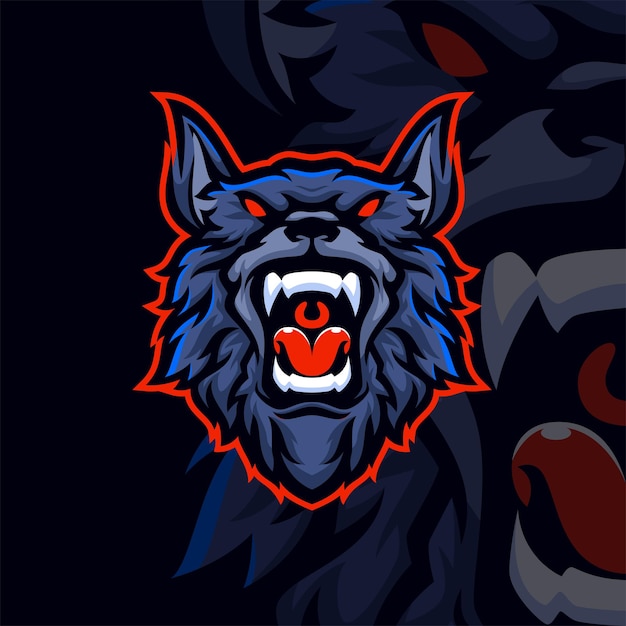 Vector lobo mascot logo esport vector premium