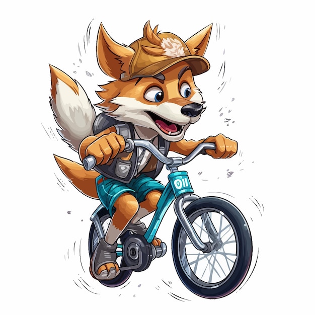 El lobo montando en bicicleta