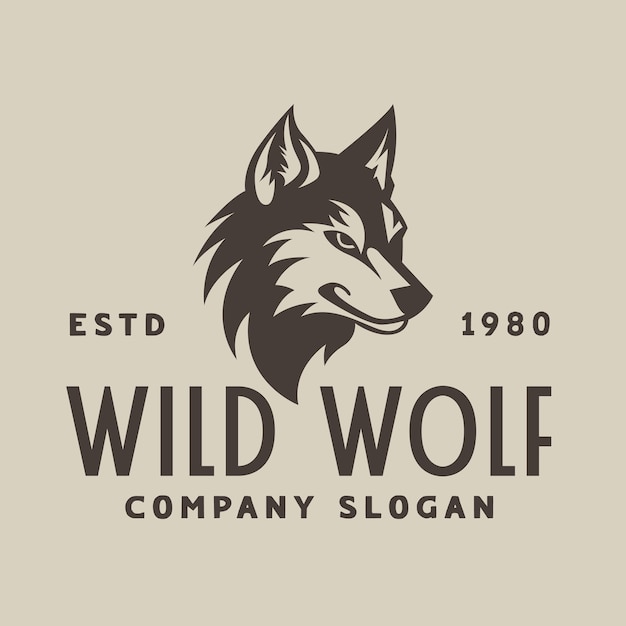 lobo salvaje emblema de la época animal salvaje