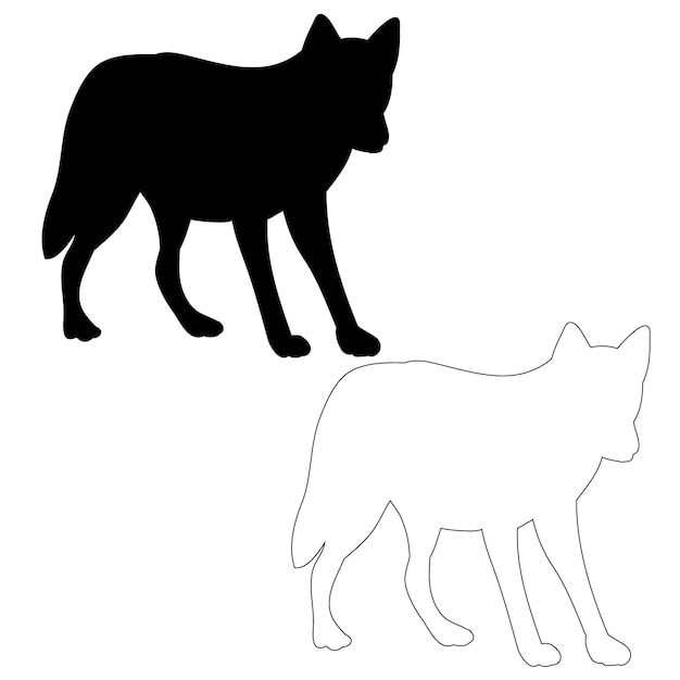 lobo silueta aislada