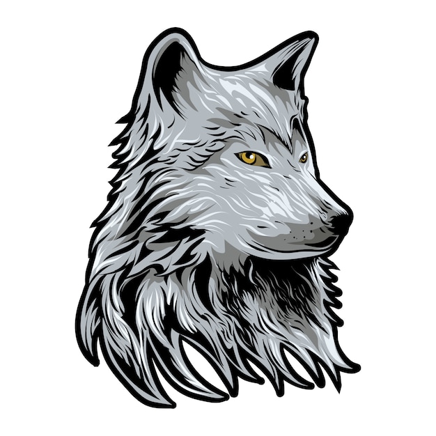 Lobo, vector, ilustración, aislado