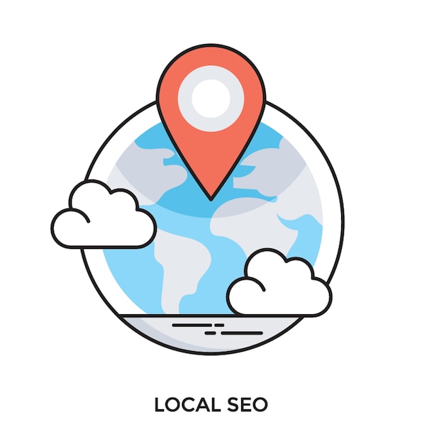 Local seo flat vector icon