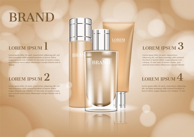 Loción hidratante y crema de anuncios.