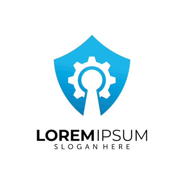 Lock Shield, plantilla de diseño de logotipo de protección