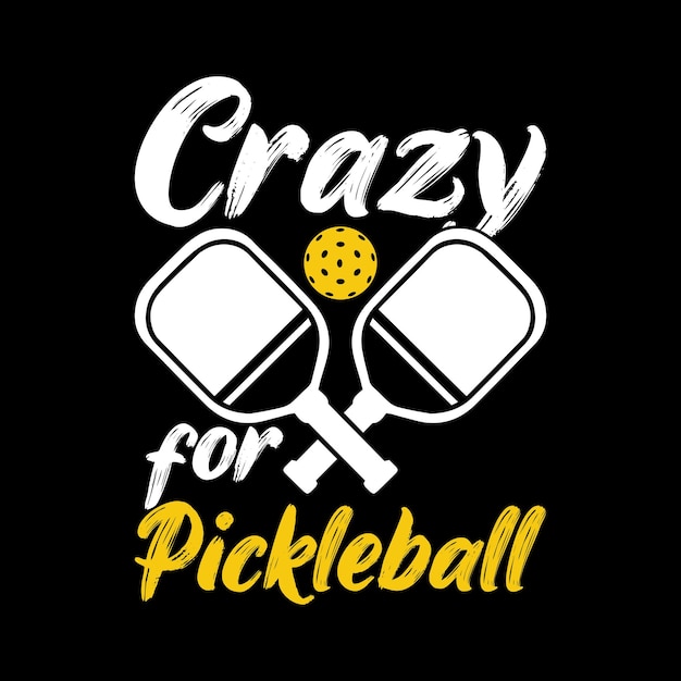 Loco por el diseño de camiseta de pickle-ball