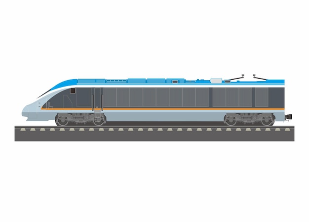 Vector locomotora de alta velocidad ilustración plana sencilla