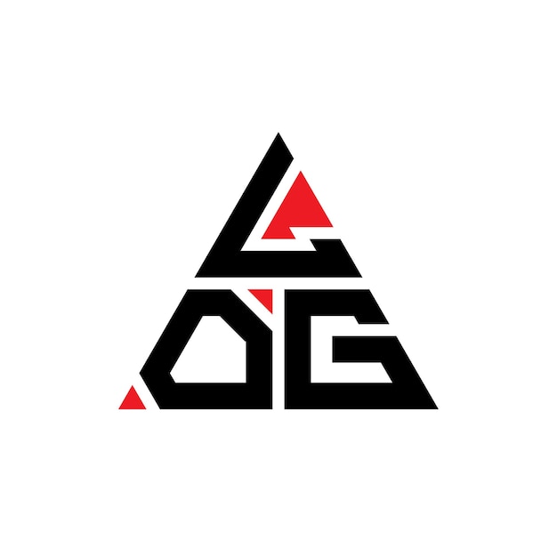 LOG diseño de logotipo de letra triangular con forma de triángulo LOG diseño del logotipo triangular de monograma LOG triángulo vectorial plantilla del logotipo con color rojo LOG logotipo Triangular sencillo elegante y lujoso