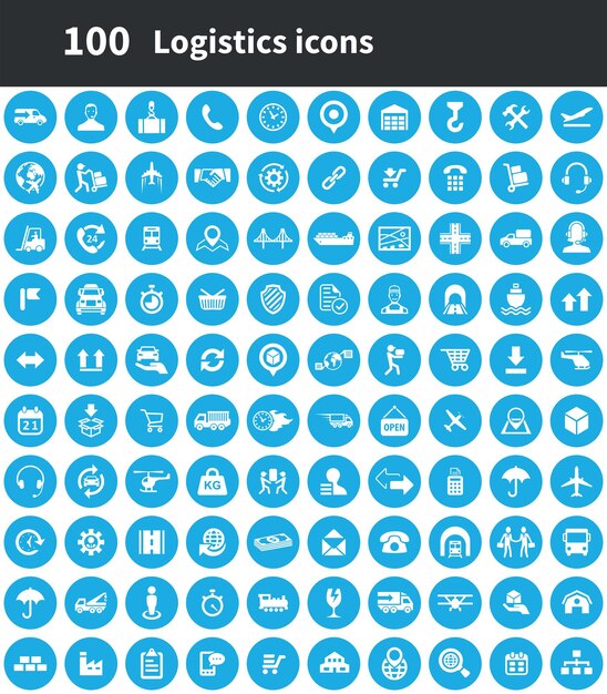 Logística 100 íconos conjunto universal