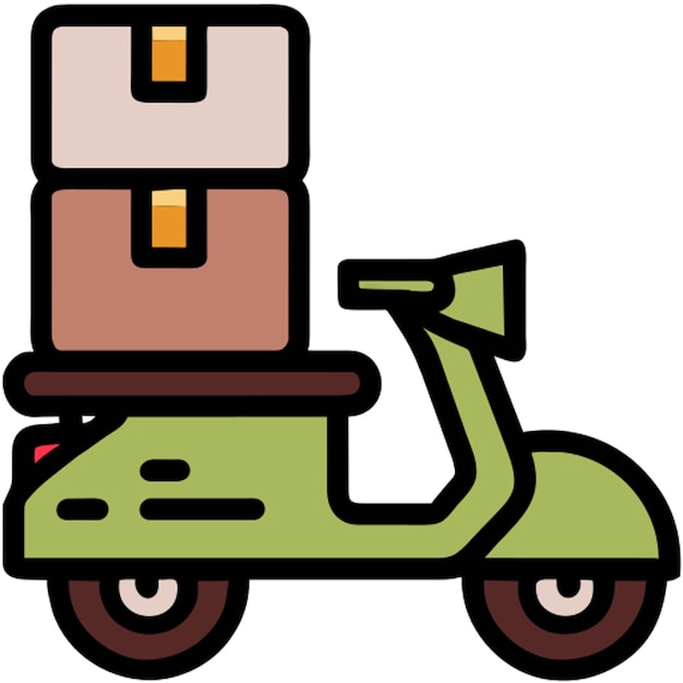 logística por icono de motocicleta contorno de colores