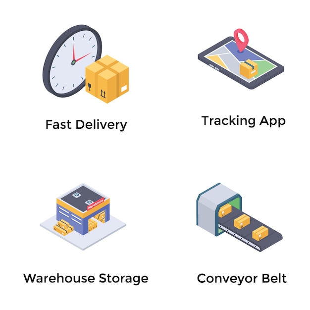 Logística isométrica vector