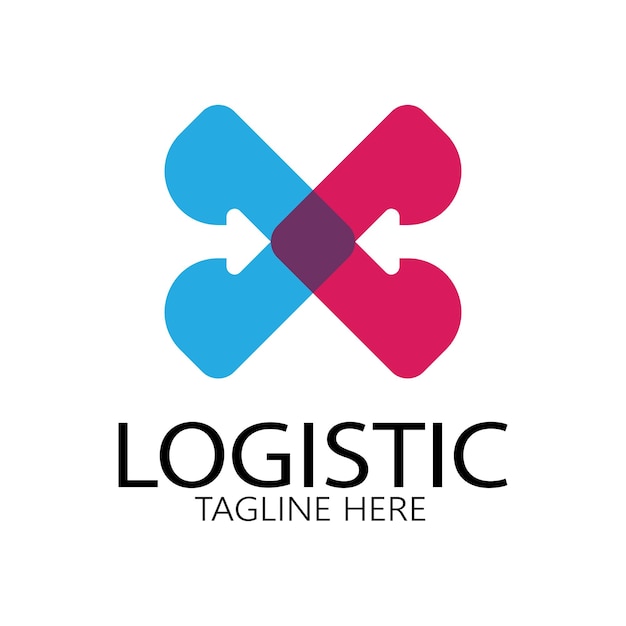 Logística logo icono ilustración vector diseño distribución símbolo entrega de bienes economía finanzas