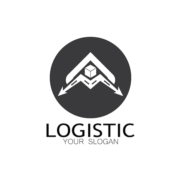 Logística logo icono ilustración vector diseño distribución símbolo entrega de bienes economía finanzas