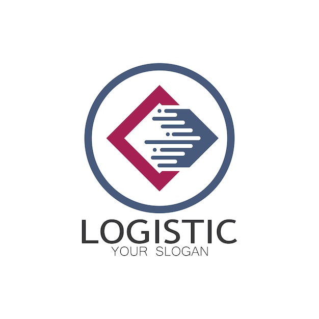 Logística logo icono ilustración vector diseño distribución símbolo entrega de bienes economía finanzas