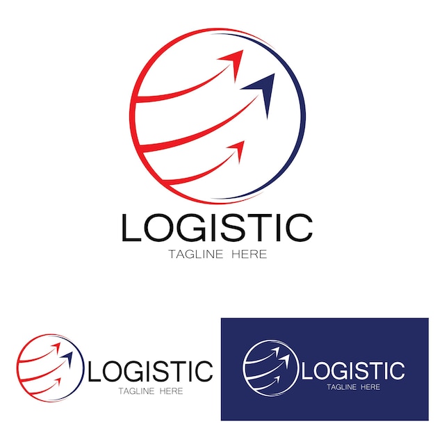 Logística logo icono ilustración vector diseño distribución símbolo entrega de bienes economía finanzas