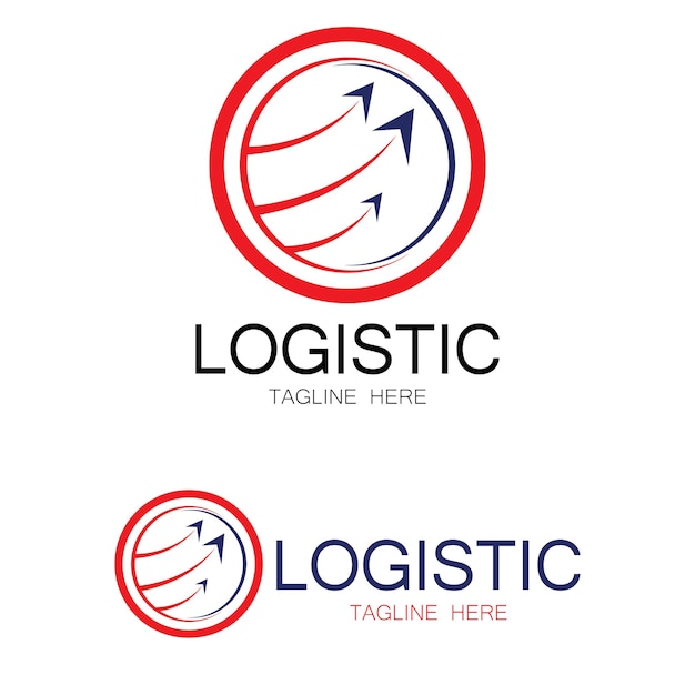 Logística logo icono ilustración vector diseño distribución símbolo entrega de bienes economía finanzas